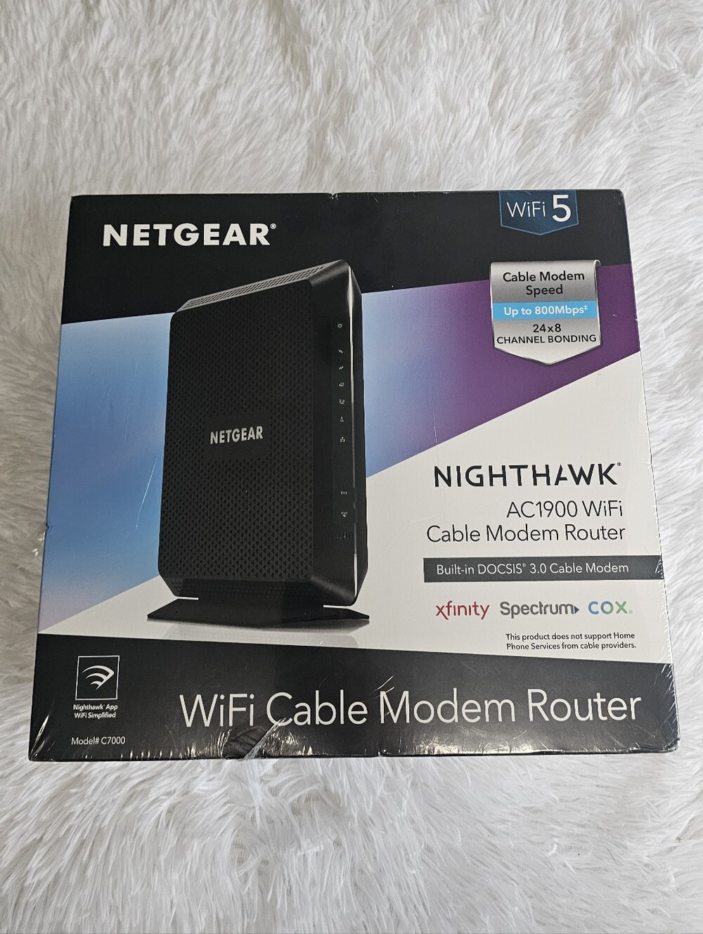 New NETGEAR Nighthawk AC1900 WiFi Cable Modem Router C7000 - New Sealed Box